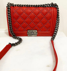 Chanel studded medium boy bag