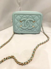 Chanel- Caviar Tiffany Blue Filigree Mini