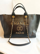 Chanel- Caviar Leather Gold Stud Medium Deauville