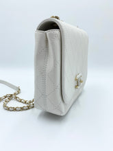 Turnlock White/GHW Flap Crossbody