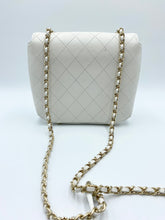 Turnlock White/GHW Flap Crossbody