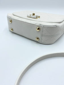 Turnlock White/GHW Flap Crossbody