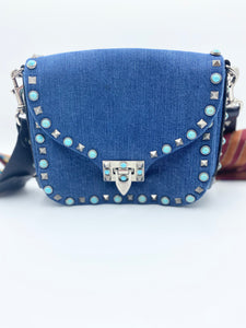 Rockstud Denim Crossbody