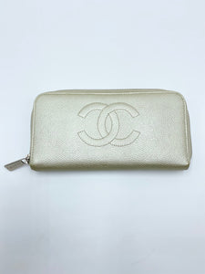 Silver Caviar Logo Large Zippy Wallet