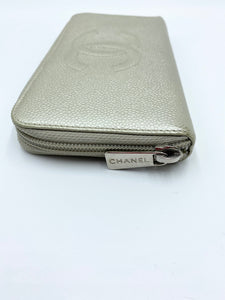 Silver Caviar Logo Large Zippy Wallet