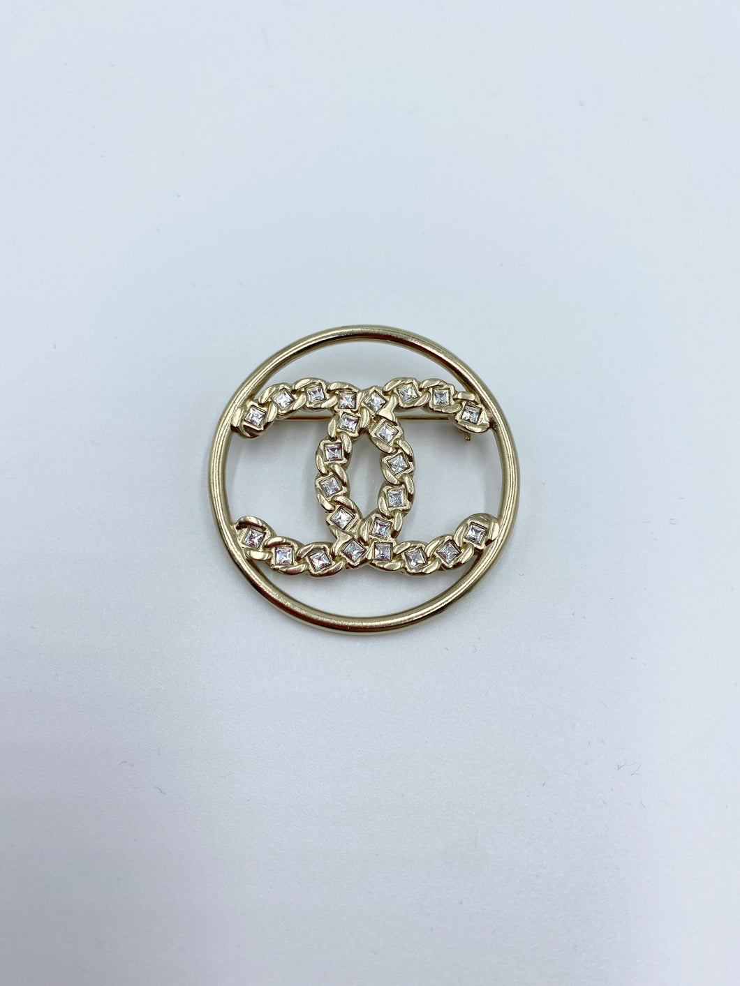 New 19p Logo CZ Brooch