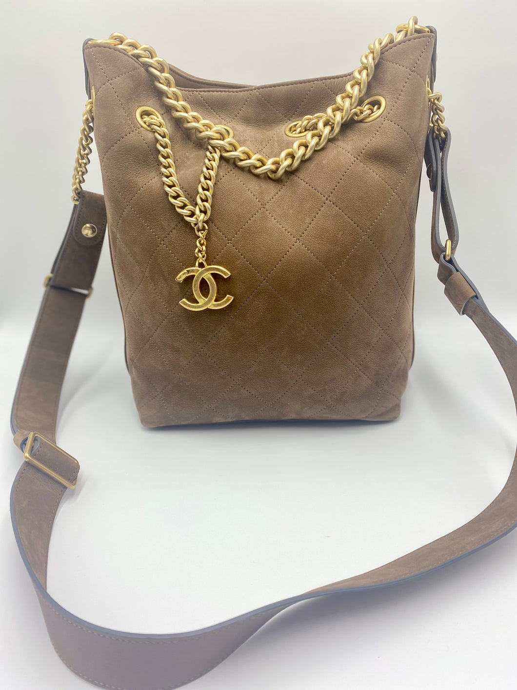 Two Way Quilted Logo Bucket Bag